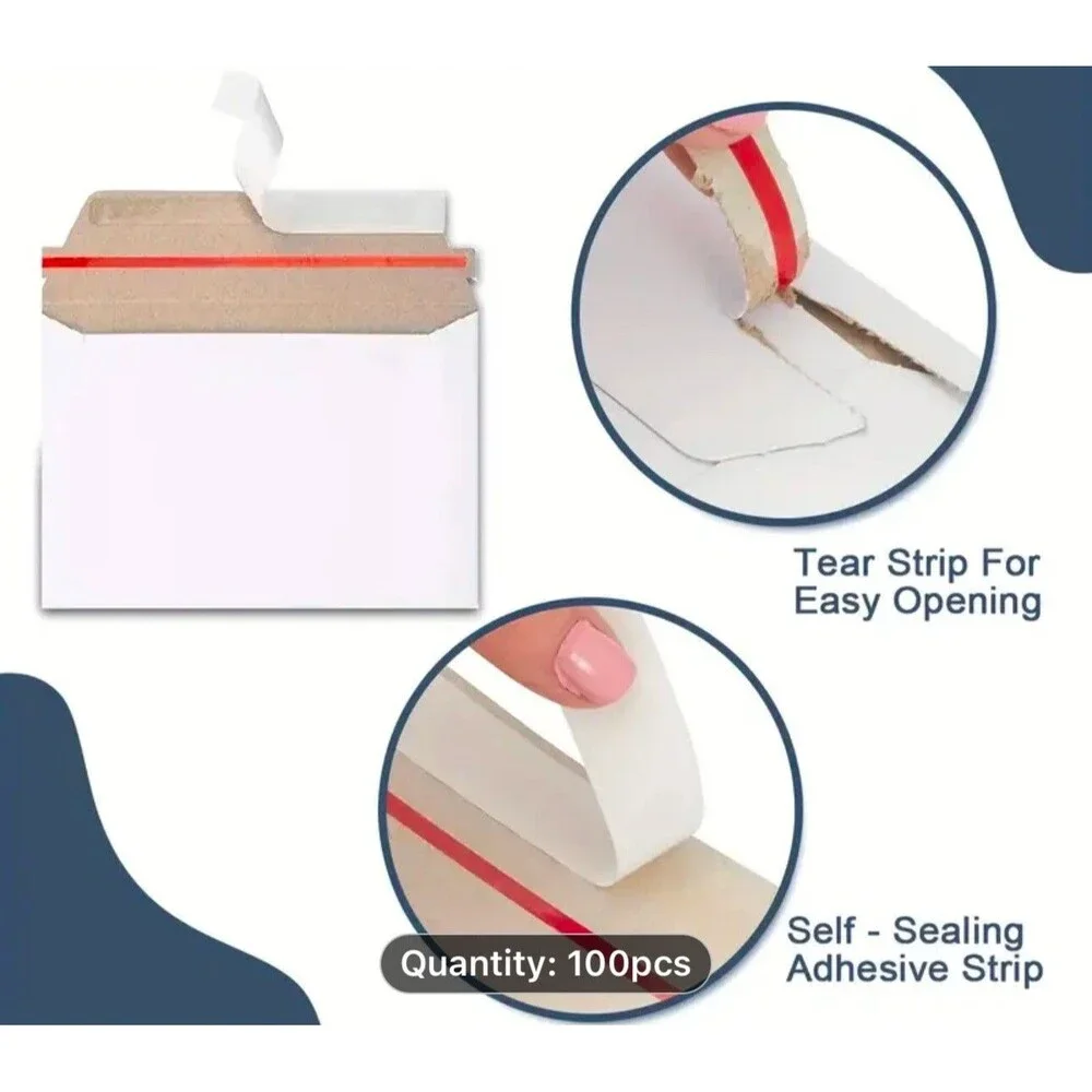 PHOTO SHIPPING FLATS CARDBOARD ENVELOPE MAILERS 100 6.5 x 4.5 RIGID SPORTS CARD